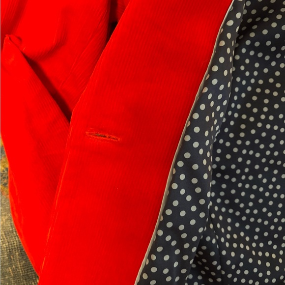 Boden Red Corduroy Blazer with Polka Dot Detail, Size 6, Excellent Condition! - Picture 3 of 4
